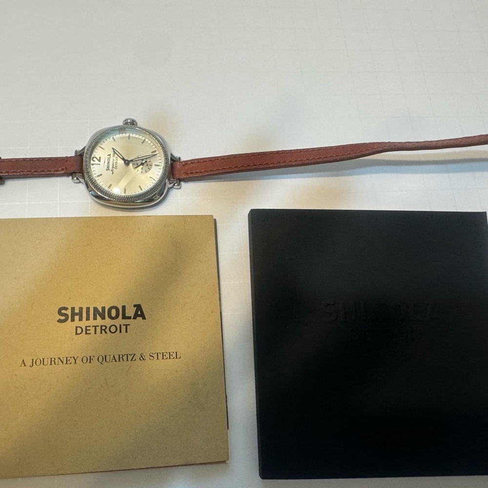 Shinola Cream Dial with Brown Leather Strap Watch - Picture 2 of 9